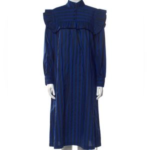 Clare V Dress Charlotte Blue Striped